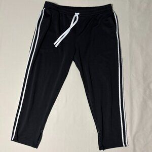 Arizona Jean Co Black Track Pants XXL White Stripe Drawstring Zip Hem Joggers